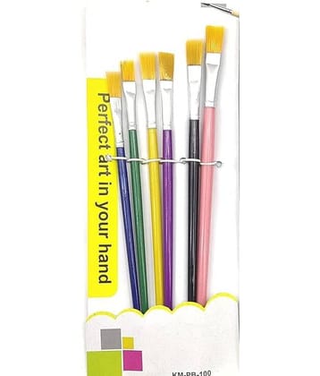 ECLET 6 Pcs Different Size Paint Brush Set (Flat) A