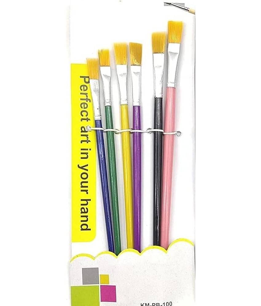ECLET 6 Pcs Different Size Paint Brush Set (Flat) A