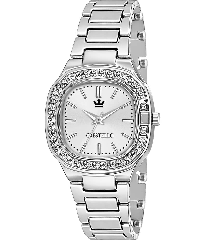 Crestello Silver Metal Analog Womens Watch