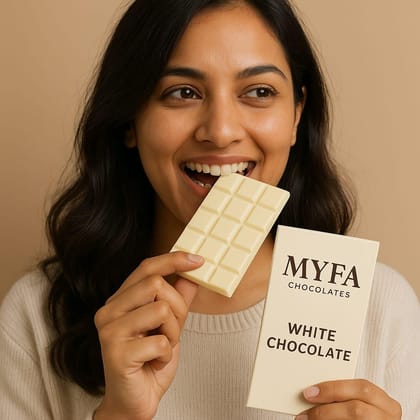 Myfa Chocolates Premium White Chocolate Bar | Mouth Melting Creamy & Delicious Bliss Chocolate Bar | Pack of 2 Myfa Chocolates Premium White Chocolate Bar | Mouth Melting Creamy & Delicious Bliss Chocolate Bar | Pack of 2