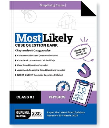 Gurukul By Oswal Physics Most Likely CBSE Question Bank for Class 11 Exam 2025 - Chapterwise & Categorywise, Competency Focused Qs, Study Guide, MCQs,