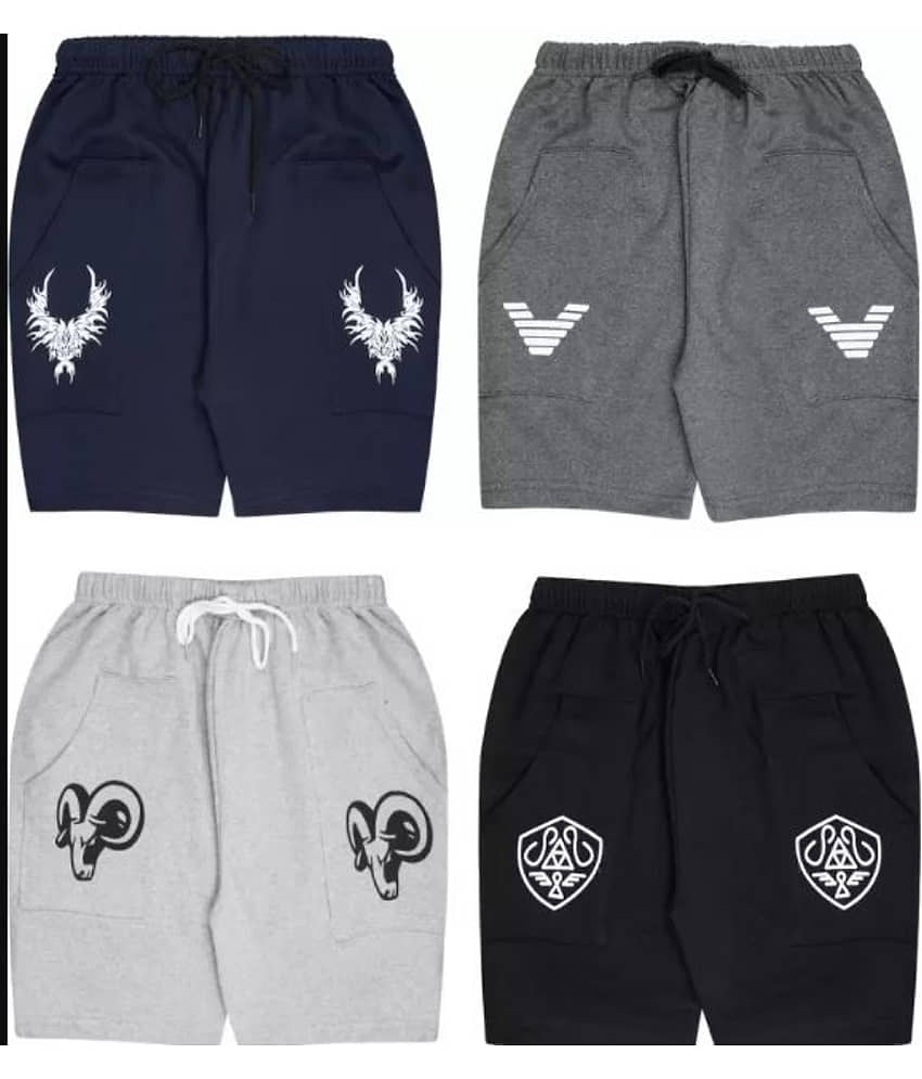 kukke Pack of 4 Cotton Shorts For Boys ( Multicolor )