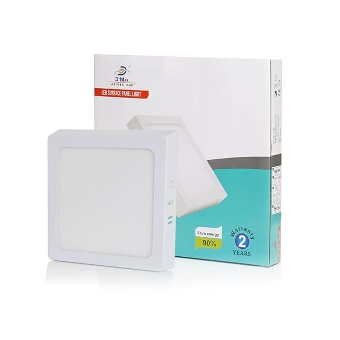 Surface Mounted LED Light for Ceiling, 22-Watt Panel Light with IP50 Dust Proof, White Light for Indoor Use at Home and Office, Fancy Square LightsPack of 1, metal