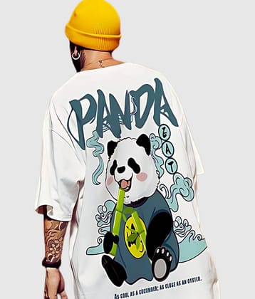 CrazyBee Pack of 1 100% Cotton Oversized Fit Men's T-Shirt ( White )