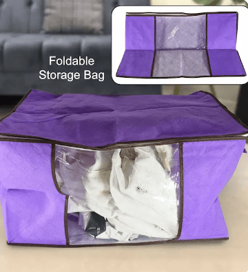 Clothing storage bag with zipper, non-woven storage bag for storing the clothes and sarees. Clothing storage bag with zipper, non-woven storage bag for storing the clothes and sarees.