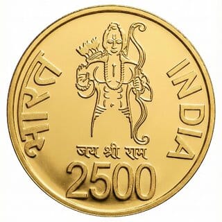 2500 Rupees 2024 Ram Mandir, Ayodhya Gold-plated Fantasy Coin Silver Series
