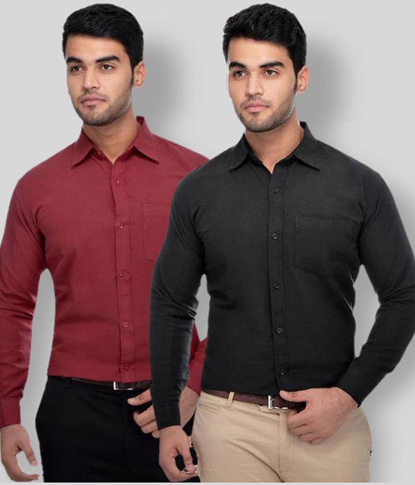 DESHBANDHU DBK - Multicolor Cotton Regular Fit Men's Formal Shirt (Pack of 2)