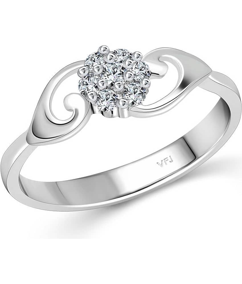 Vighnaharta Simple but Awesome CZ Rhodium Plated Alloy Ring for Women and Girls-[VFJ1495FRR8]