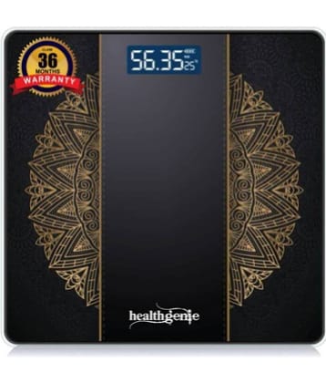 Healthgenie Digital Weight Machine Thick Tempered Glass LCD Display 93-Multicolor Weighing Scale