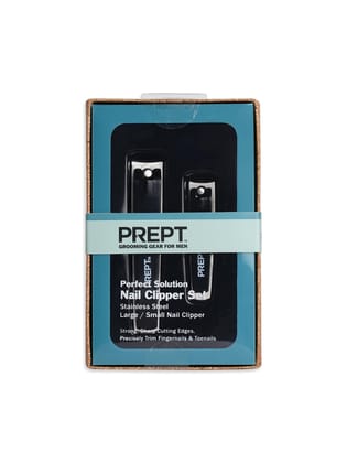 PREPT Manicure Set Nail Clippers Kit - 2PCS Stainless Steel Manicure Set, Professional Mens Grooming Kits, Nail Care Tools |California Proposition 65 listed - Lead free | Cadmium Free | Phthalates Free