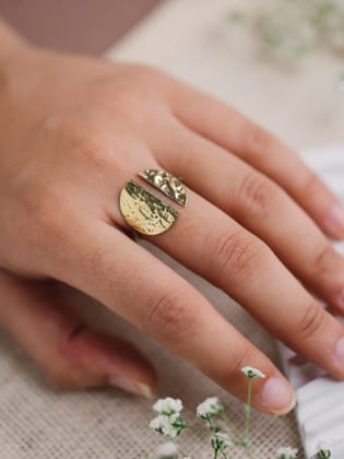 Mini Coin Brass Combo Choker + Earring + Ring + Bracelet Set (Anti Tarnish)