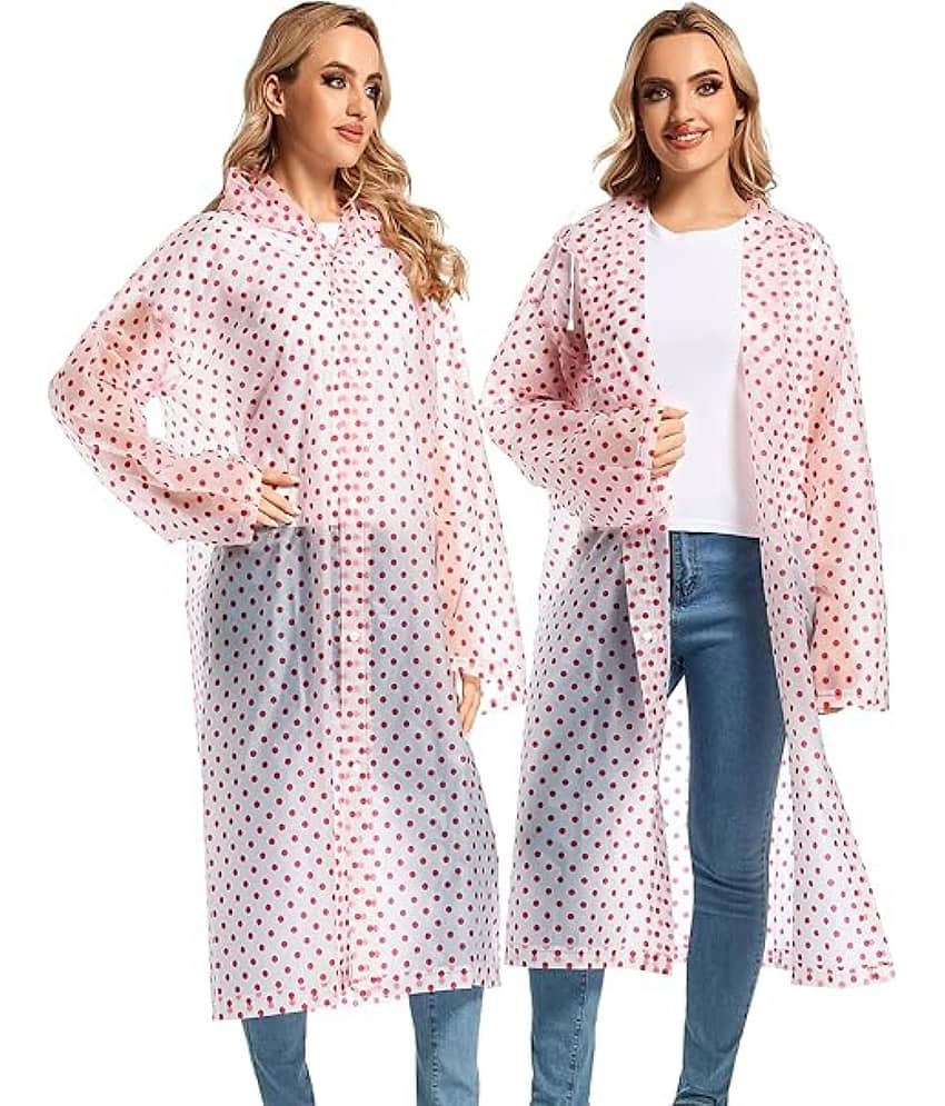 Infispace Polyester Long Raincoat - Red