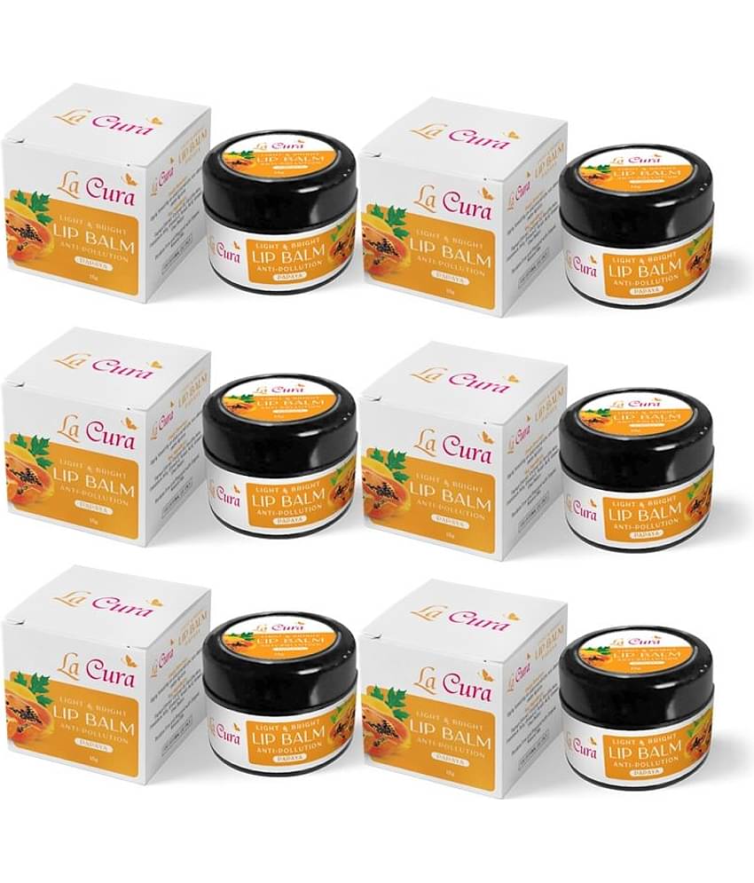 La Cura Papaya Light & Bright Anti-Pollution Lip Balm | Pack of 6