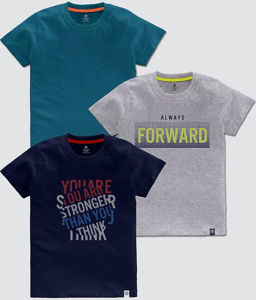 CODEZ Pack of 2 Boys Cotton Blend Polo T-Shirt ( Multi Color )