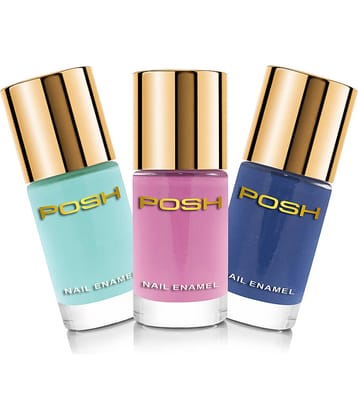 Posh - Multi Glossy Nail Polish ( Pack of 3 )