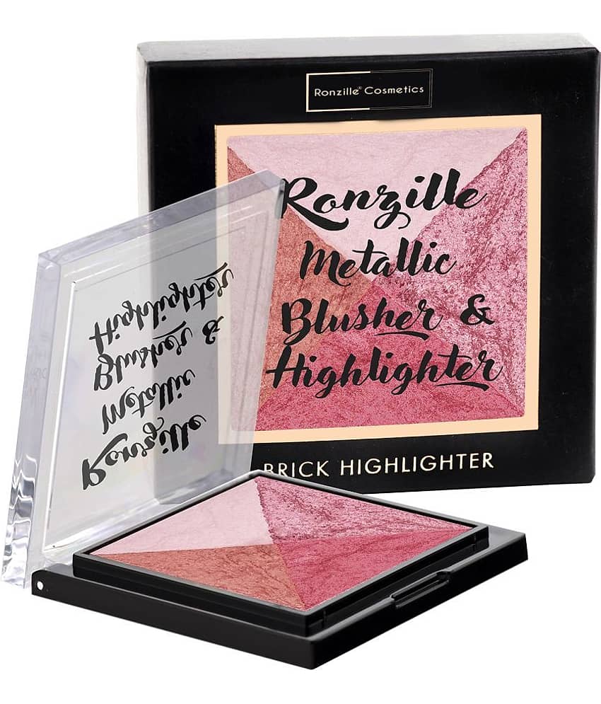 Ronzille Baked Blusher Shimmer brickk highlighter Square brick highlighter - 02
