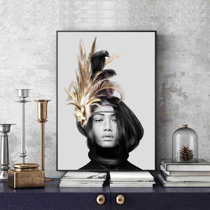 FEATHER TOUCH WALL PAINTING-GOLD FRAME