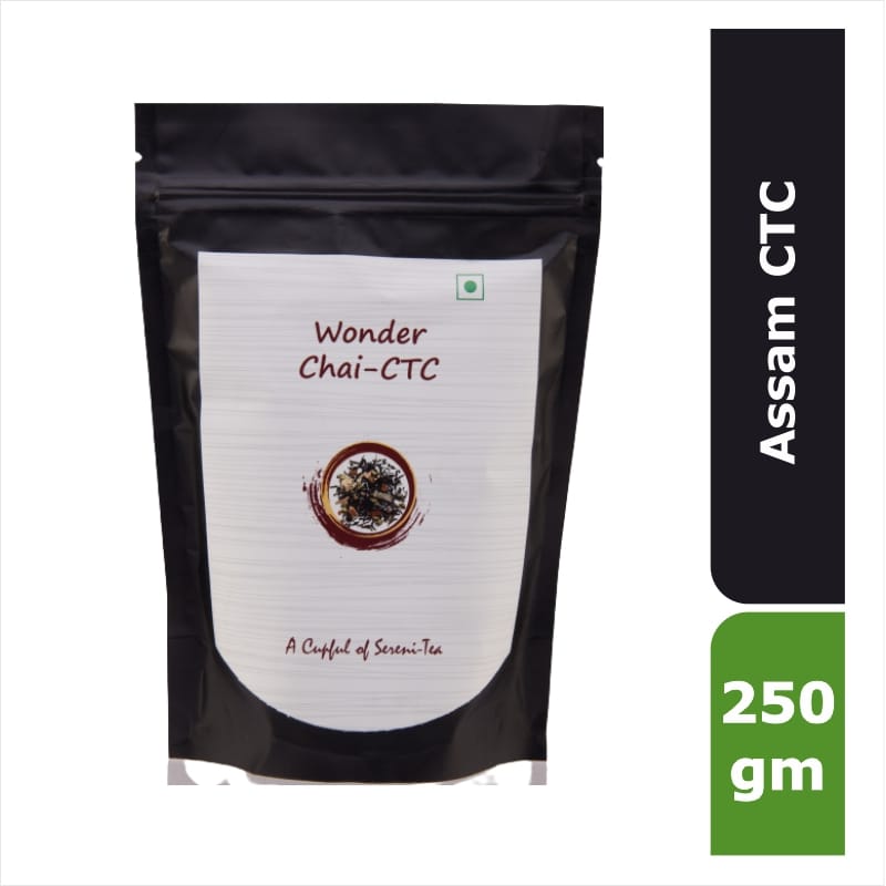 Camellia Twigs The Bold Leaf Kadak Chai | Strong CTC Tea for Milk | Assam Black Tea | 250g | 130 Cups pack Of 2