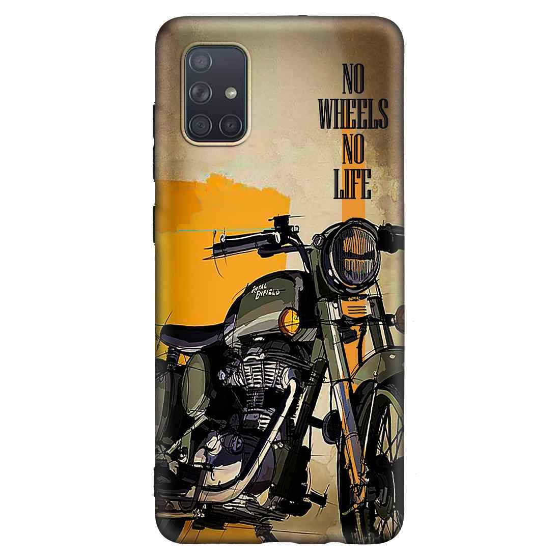 No Wheels No Life Samsung A71 Premium Embossed Mobile cover