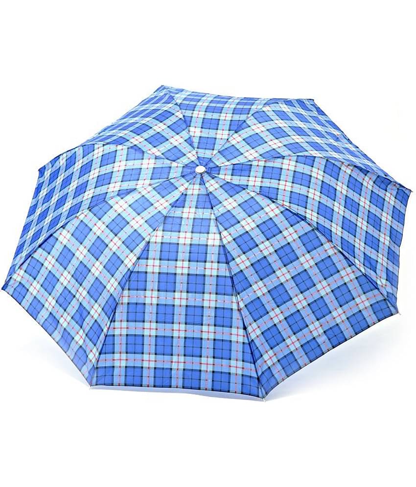 Bizarro.in Attractive 3 Folds Polyester Checks Umbrella For Men