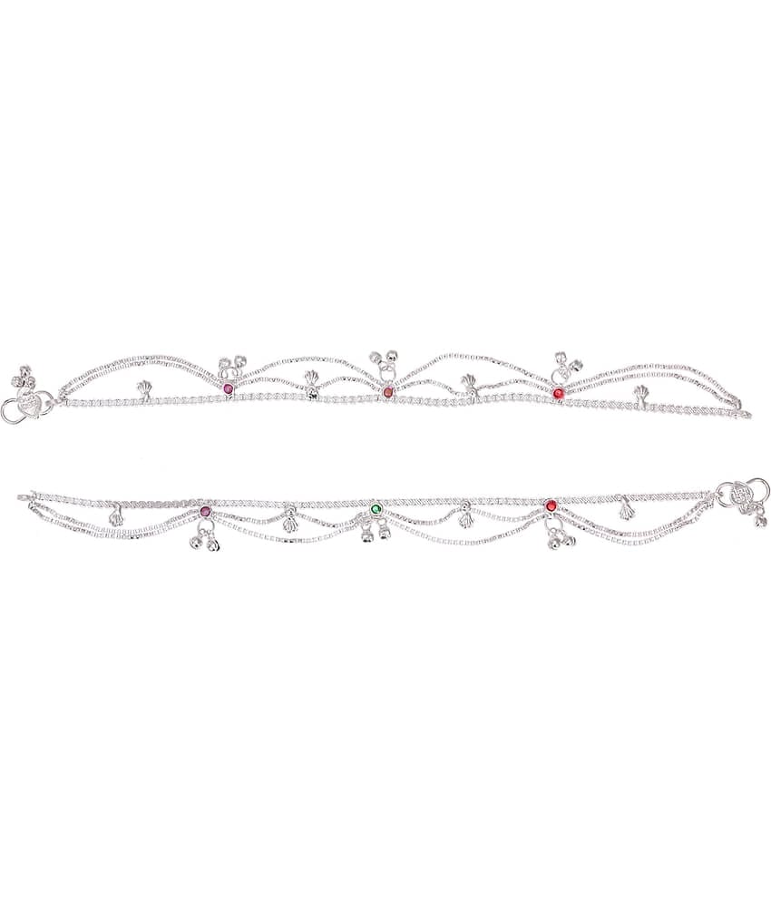 AanyaCentric - Silver Anklets ( Pack of 1 )