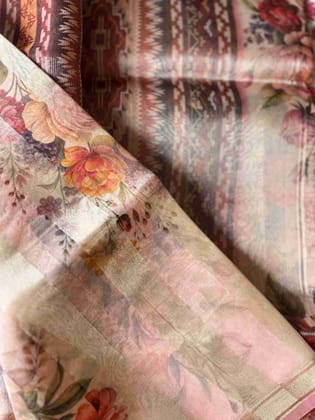 Pink Digital Floral Organza