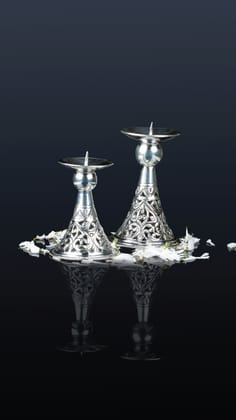 Meera Silver 925 Candle Holder-Large