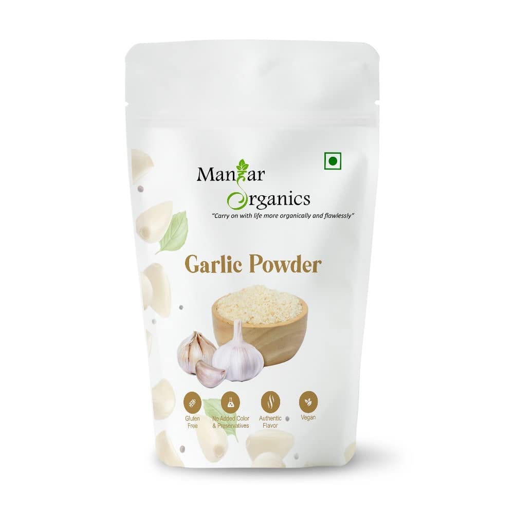 ManHar Organics Garlic Powder | Lahsun / Lehsun / Dry Garlic Powder | 100% Natural & Edible | Rich Aroma & Taste | Seasoning for Cooking, Marinades & Snacks – 500gm