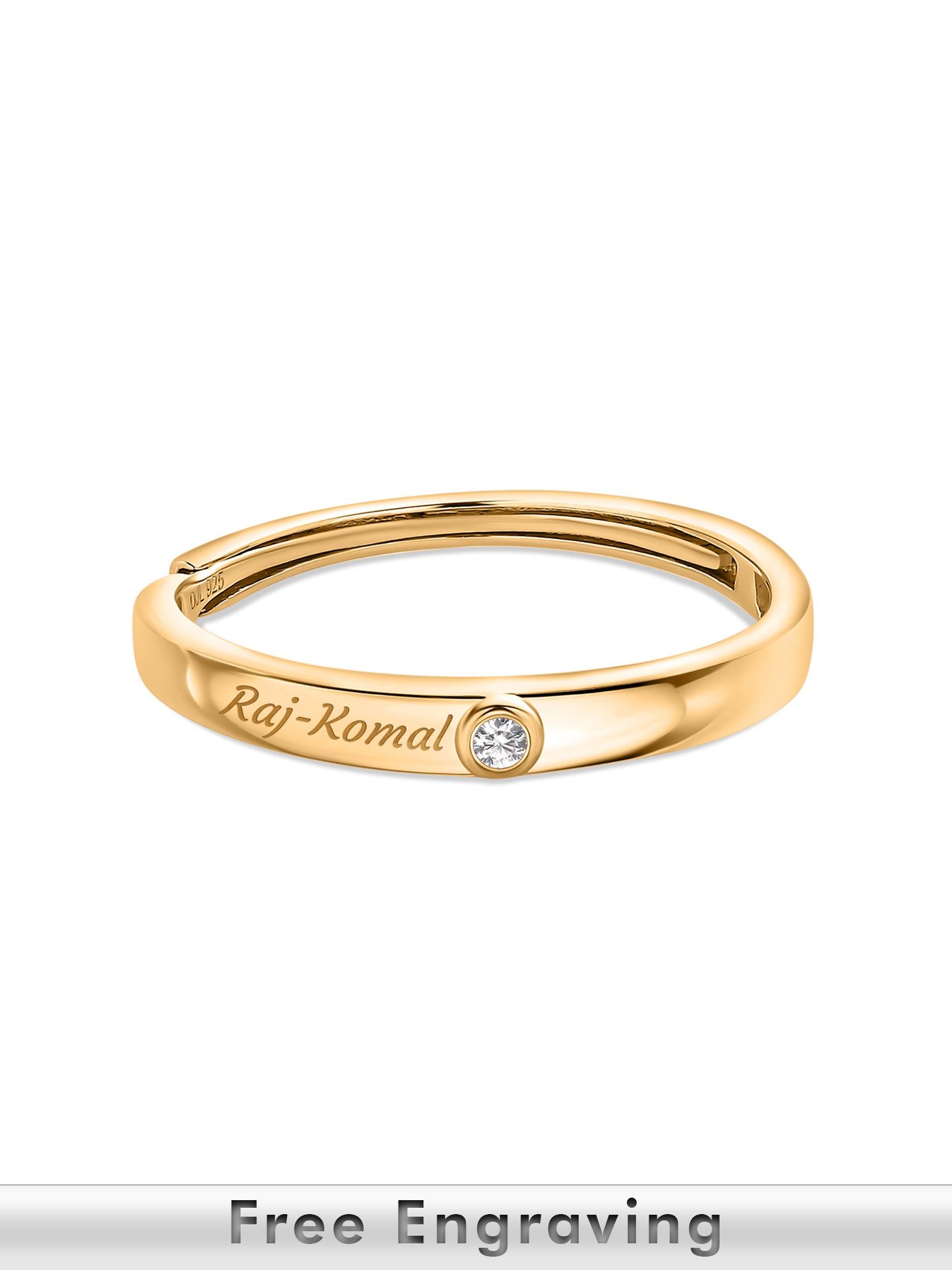 Solitaire Band Ring For Men-Adjustable