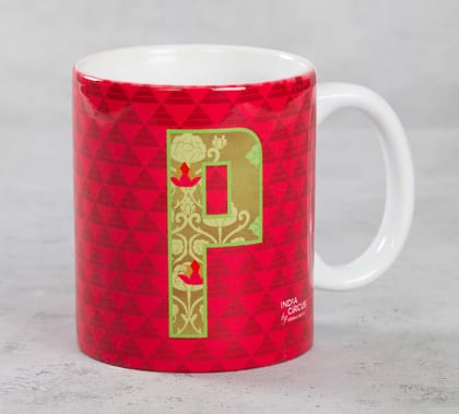 India Circus Pink Alphabet P Coffee Mug