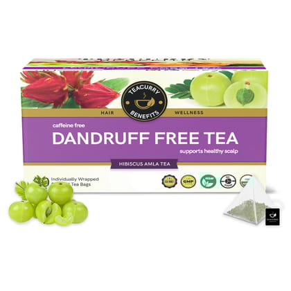 TEACURRY Dandruff Tea (1 Month Pack, 30 Tea Bags) - Helps with Hair Growth, Shine, Repair & Strength