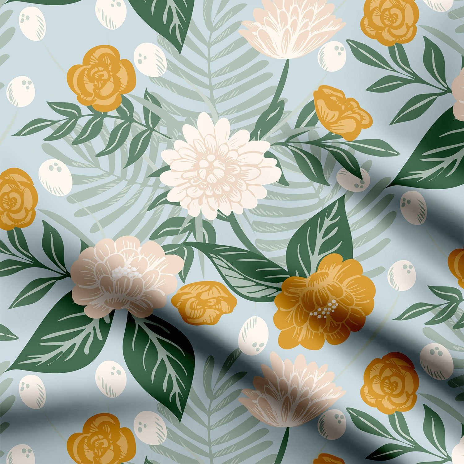 Flourishing floral bouquet 03 Print Fabric-Cotton