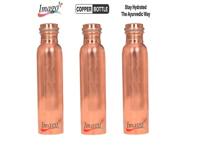 Imago Plain Copper Bottle 1L(Pack of 3)