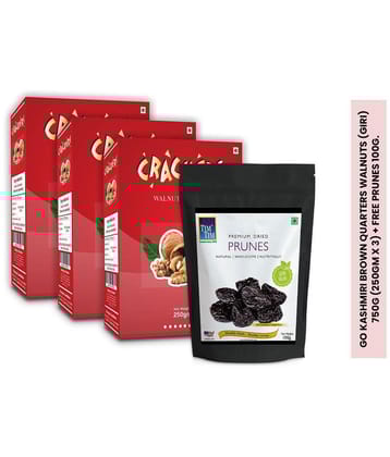 GO Kashmiri Brown Quarters Walnuts (giri) 750g (250gm x 3) + free Prunes 100g worth Rs. 270.