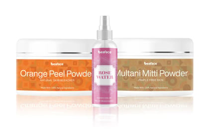 Rosewater-Multani-Mitti-Orange-peel-powder -prevent-acne-pimples-blemishes-toner-skin-cleanser