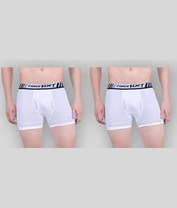 Force NXT - White 100% Cotton Men's Trunks ( Pack of 2 )