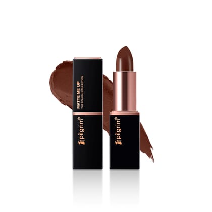 Pilgrim Matte Me Up Bullet Lipstick 4.2g | Creamy, Lightweight, Bold, Non Drying | SPF 30 | Enriched With Hyaluronic Acid & Spanish Squalane | Lipstick for dusky skin tone | Chocolate Tease -32 Pilgrim Matte Me Up Bullet Lipstick 4.2g | Creamy, Lightweig