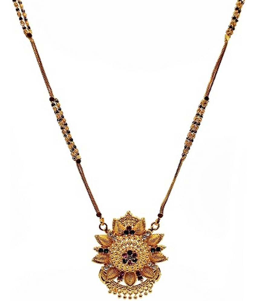SHANKHRAJ MALL GOLD PLATED ROYAL DESIGN MANGALSUTRA FOR WOMEN-10097