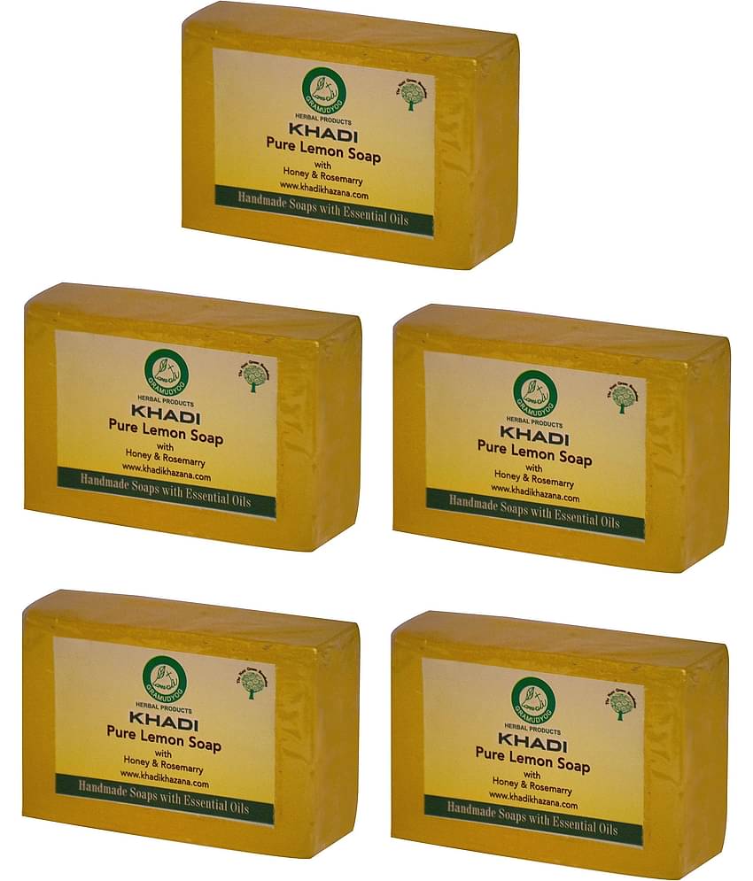 Khadi Herbal Pure Lemon Soap - 125gm (Pack of 6)