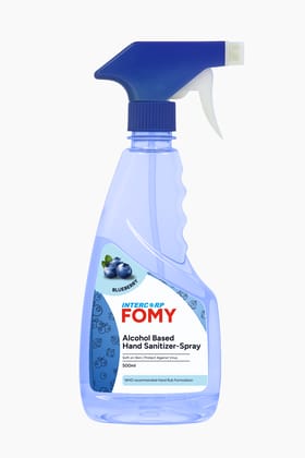 INTERCORP FOMY 75% Isopropyl Alcohol-based Hand Rub Sanitizer and Disinfectant Spray, 500 ml (Blueberry)