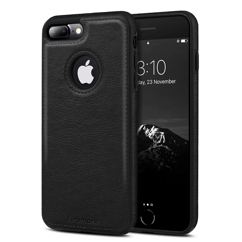 LIRAMARK PU Leather Flexible Back Cover Case Designed for iPhone 7 Plus / 8 Plus