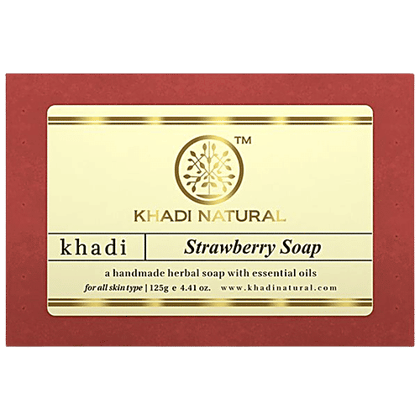 Khadi Natural Strawberry Handmade Herbal Soap, 125 g