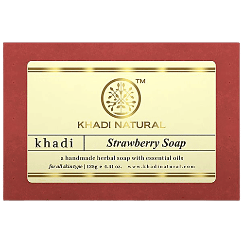 Khadi Natural Strawberry Handmade Herbal Soap, 125 g