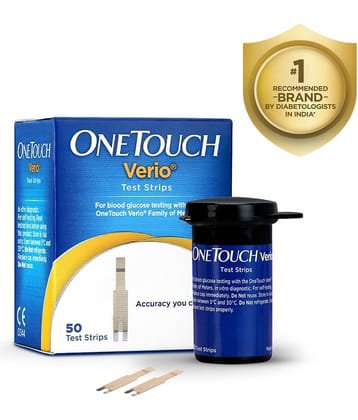 OneTouch Verio Test Strips | Pack of 50 Strips | For use with OneTouch Verio Flex Glucometer