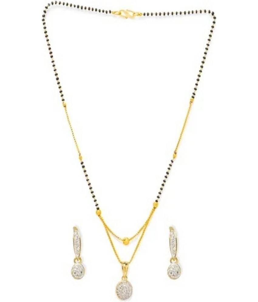 PUJVI - Golden Mangalsutra Set ( Pack of 1 )
