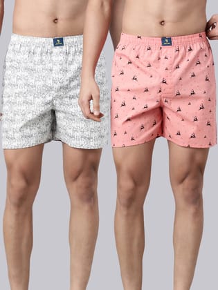 2 Pack Printed Cotton Boxer-M