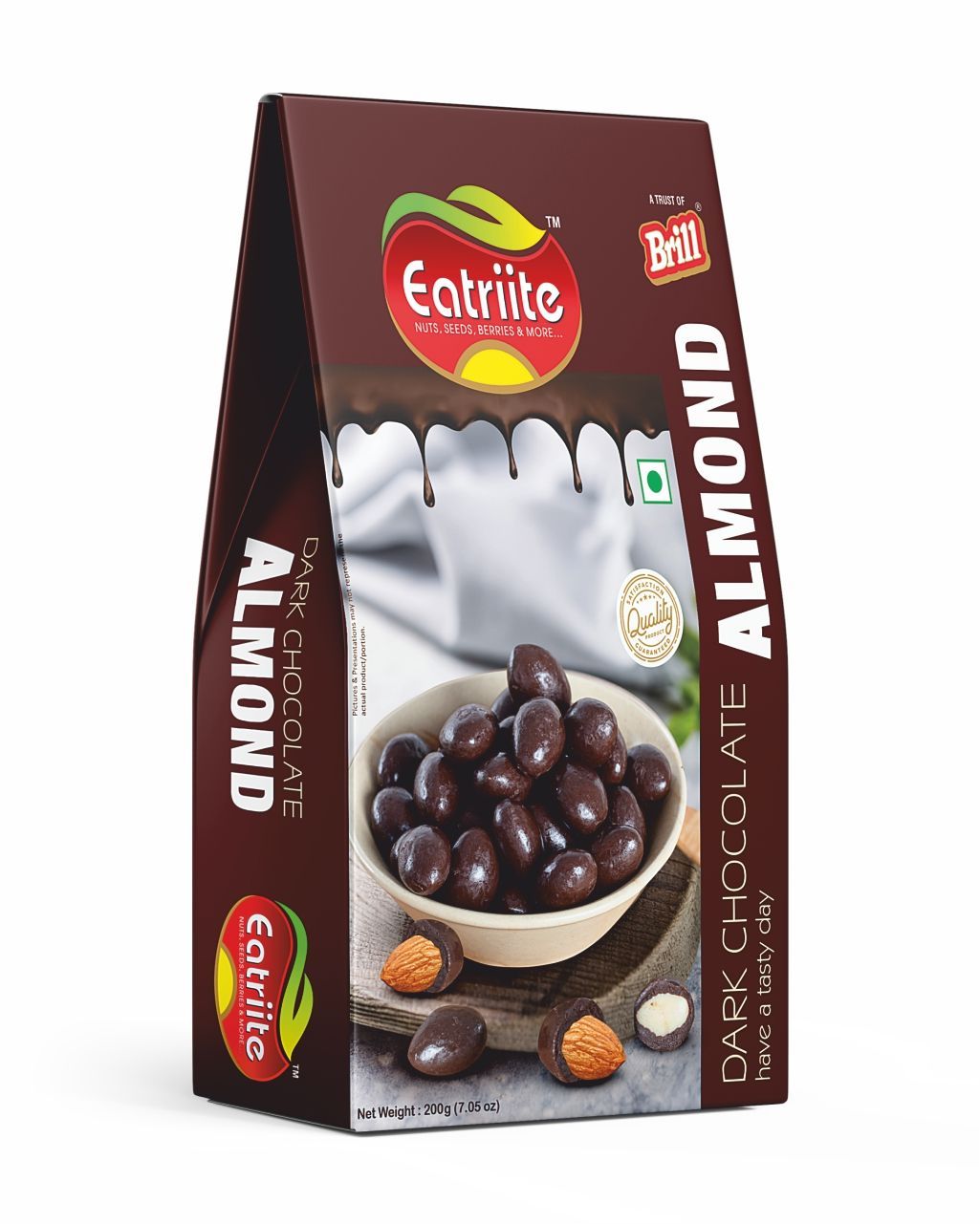 Eatriite Almond Dark Chocolate Dark-Chocolate Coated Whole Badam), 200 gm