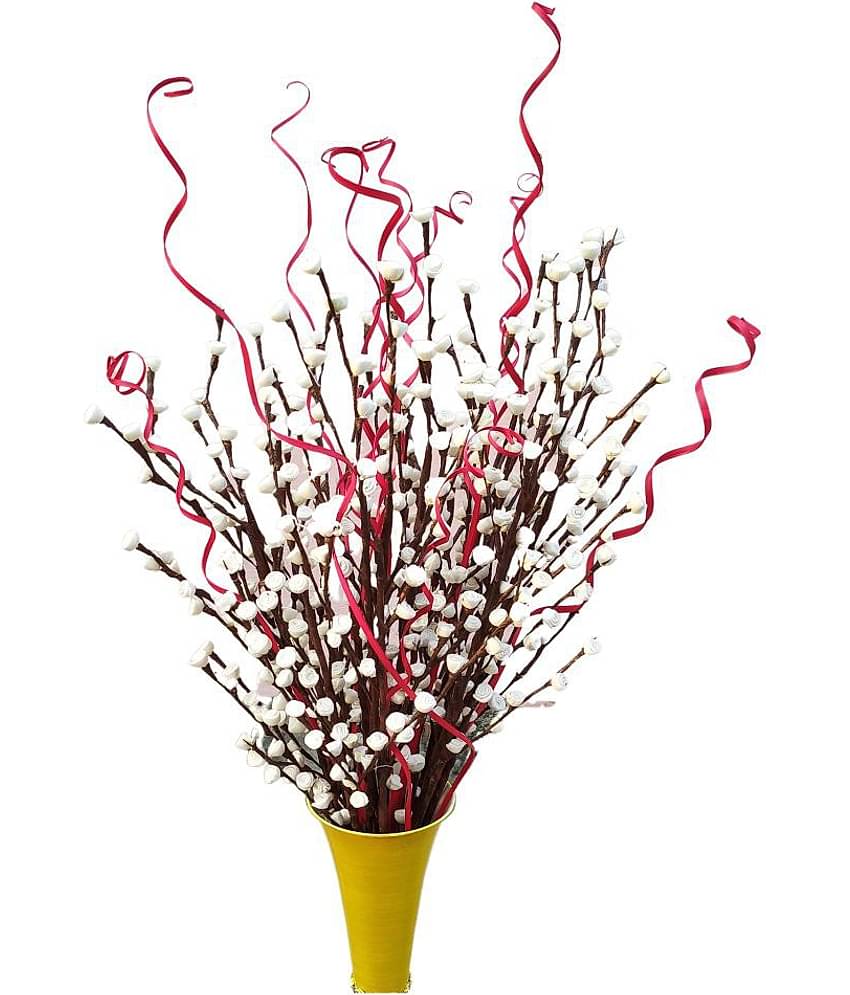 Fab n Style Rose White Artificial Flowers Bunch - Pack of 1