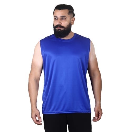 Men's Gym Sleeveless T-Shirt Royal Blue - Drifit, Quick Dry Sports Tank Top, Sando Vest