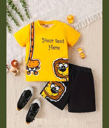 CUTEVIBE Pack of 1 Unisex Cotton Blend T-Shirt & Shorts Set ( Maroon )